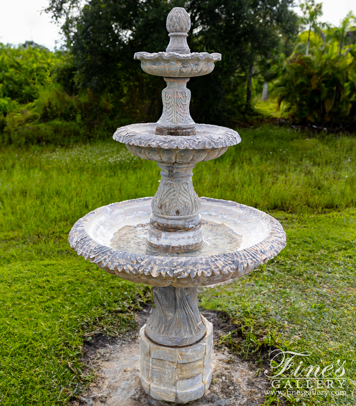 Marble Fountains  - Vintage Collection -  Accanthus Brown Marble Fountain - MF-1756